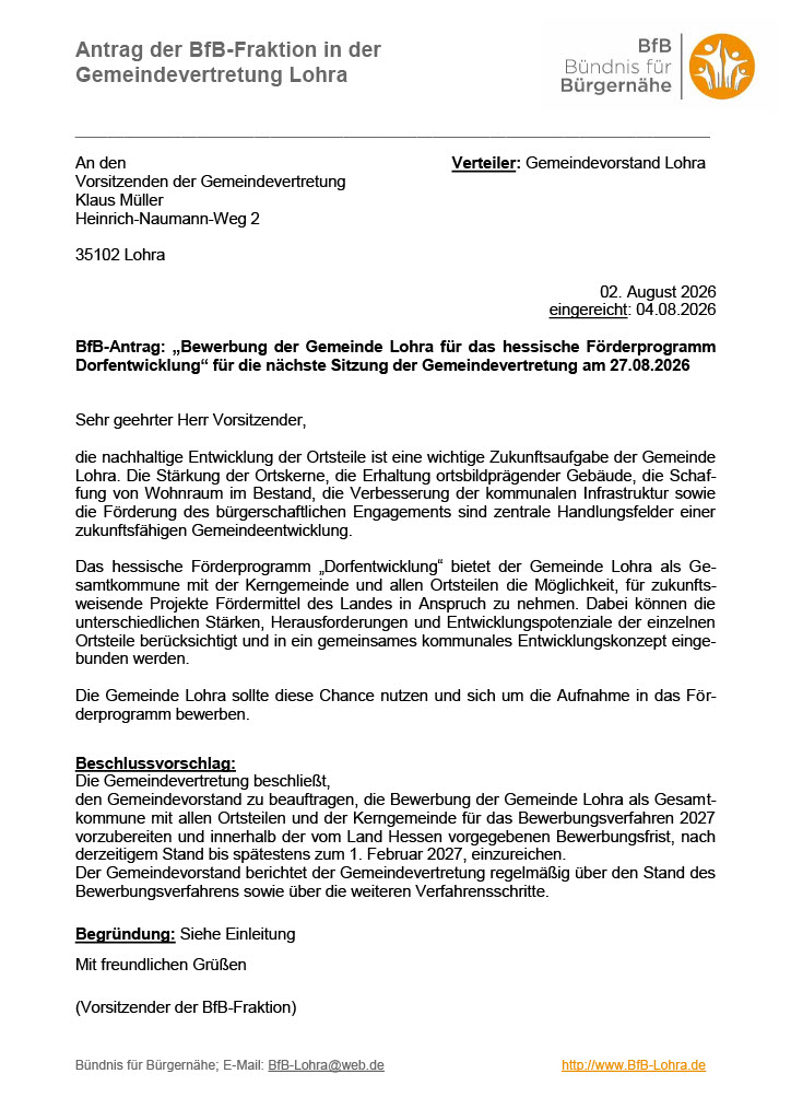Antrag 2 aus 2026